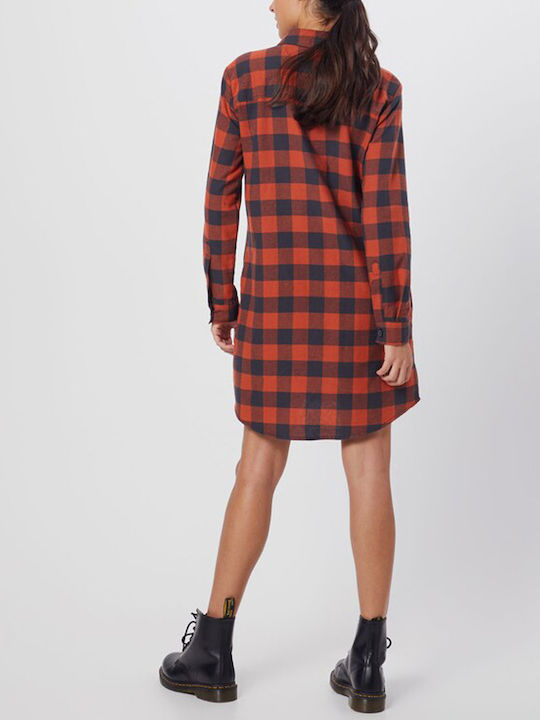 Sublevel Shirt Check Dress Womens Dresses Mini Shirt Dress Dress Red