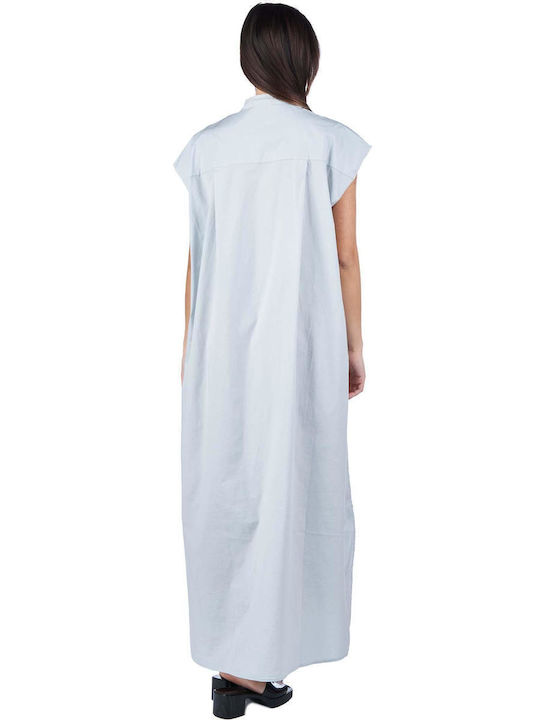 Crossley Woman Shirtdress Wanz Καλοκαιρινό Midi Σεμιζιέ Φόρεμα Γαλάζιο