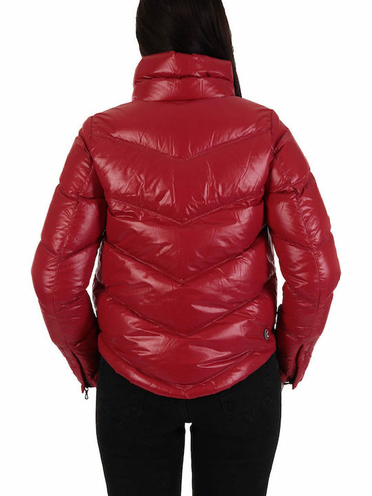Kurz Damen Puffer Jacke für Winter RED