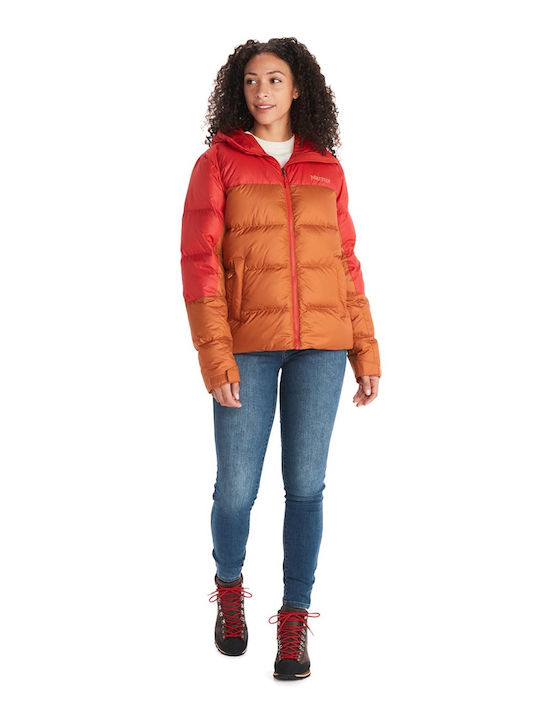 Women's Short Puffer Jacket for Winter Brown