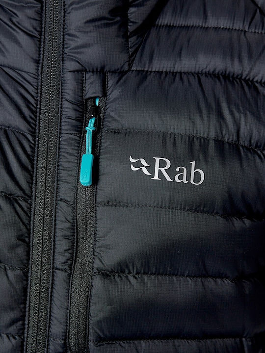 Microlight Alpine Women's Long Puffer Jacket Waterproof and Windproof for Winter Black