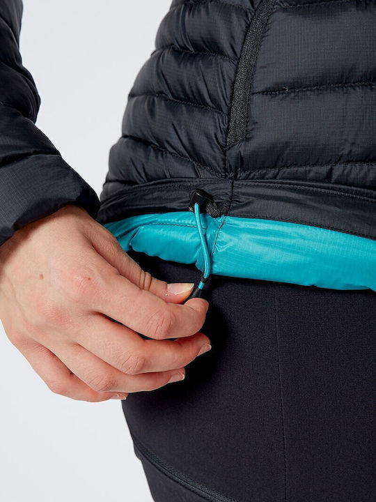 Microlight Alpine Women's Long Puffer Jacket Waterproof and Windproof for Winter Black