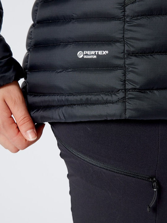 Microlight Alpine Women's Long Puffer Jacket Waterproof and Windproof for Winter Black