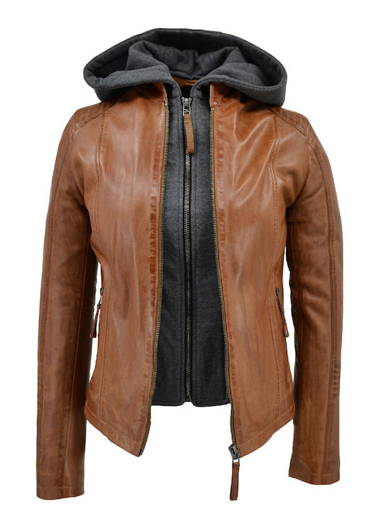 Damen Bikerjacke Coffee.