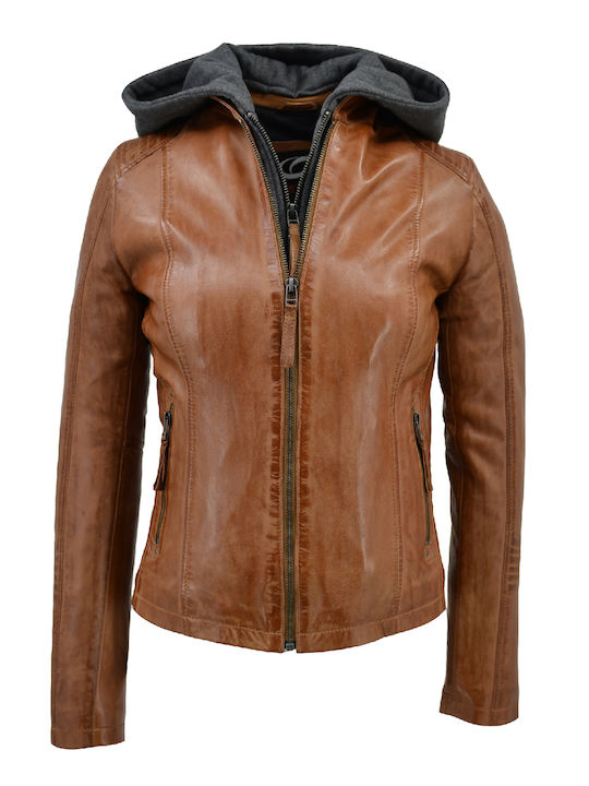 Damen Bikerjacke Coffee.