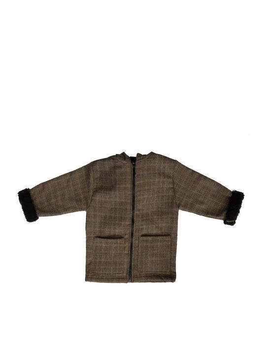 Kinderstrickjacke mit Kapuze Braun Kids Fashion
