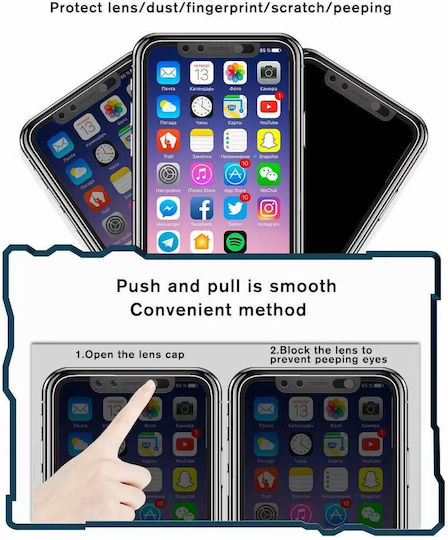 Anti Spy 0.3mm Full Glue Full Face Tempered Glass Μαύρο (iPhone 12 mini)