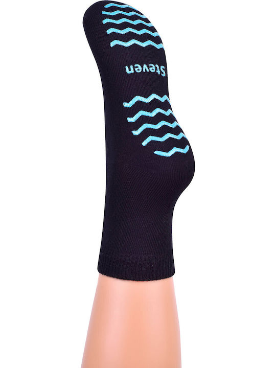 Steven Non-slip Kids' Long Socks Black 3 Pairs