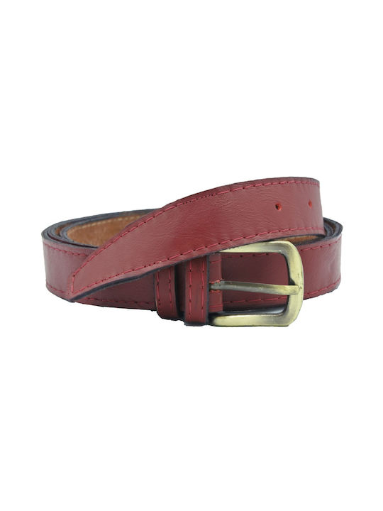 Leather Lab Leather Women's Belt Burgundy