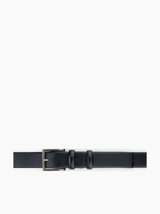 F864801 Men's Belt Leather Navy Blue