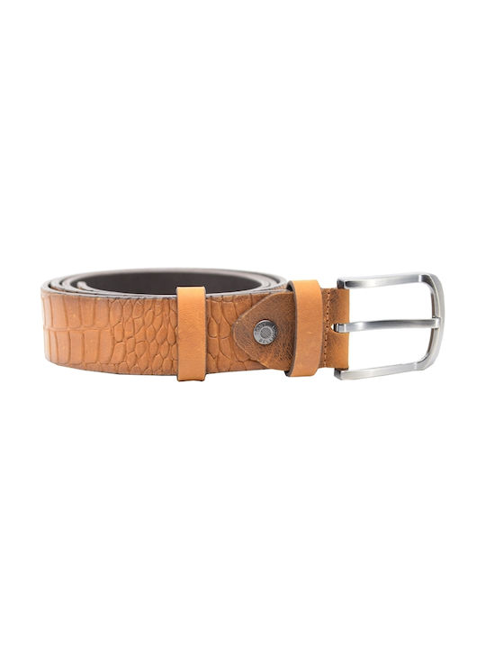 Δερμάτινα 100 Men's Leather Wide Belt Brown