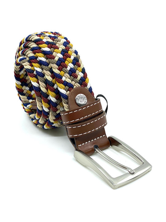 Legend Accessories Men's Knitted Leather Elastic Belt Multicolour