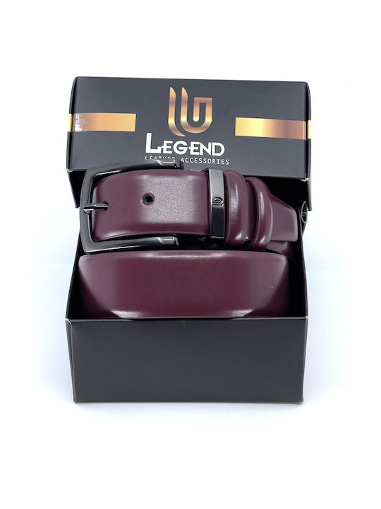 Legend Accessories Men's Leather Belt Burgundy