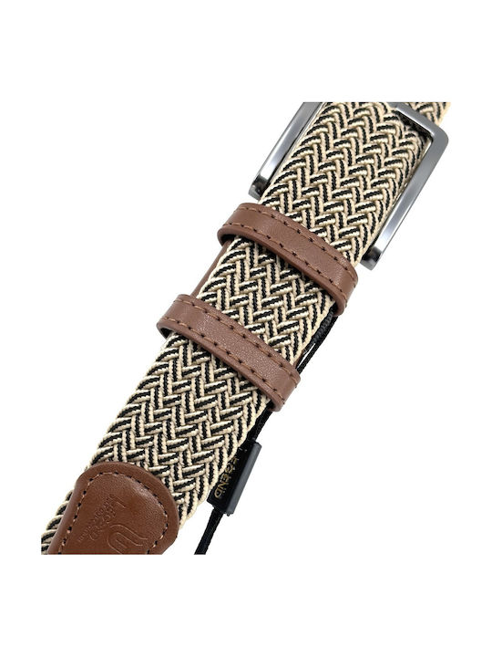 Elastic Men's Belt Leather Knitted Multicolored