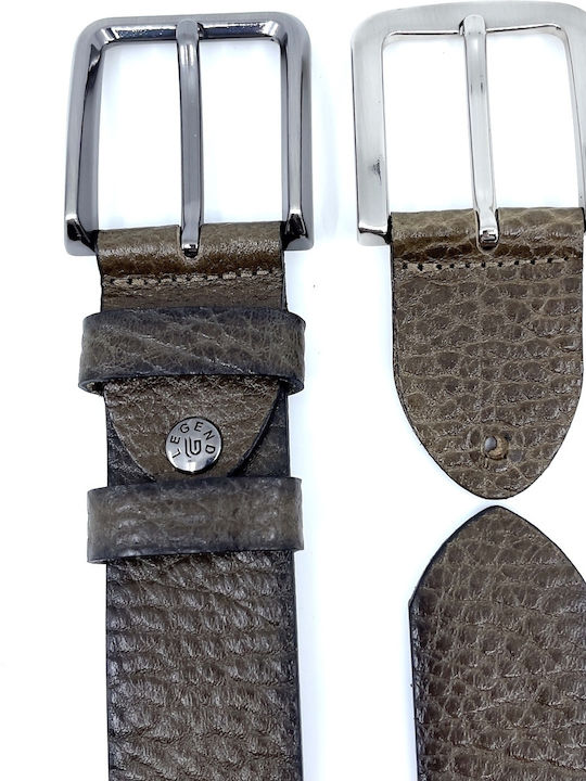 Wide Men's Belt Leather Khaki