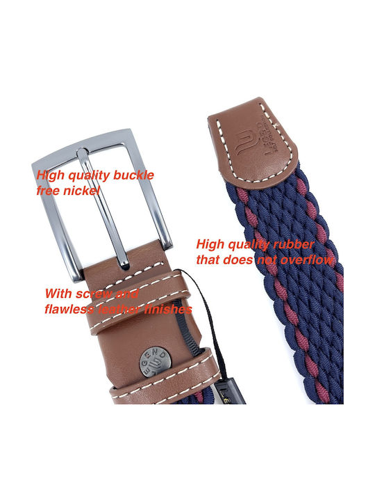 Elastisch Herren Gürtel Gestrickt Marineblau