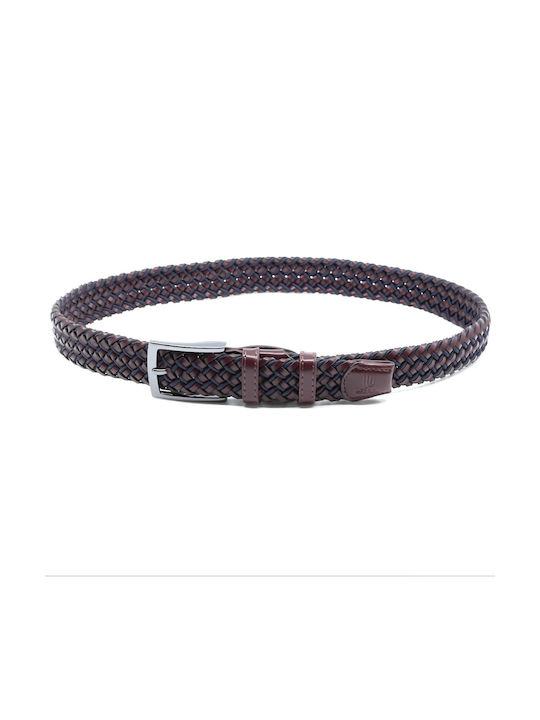 Men's Belt Leather Knitted Blue -21