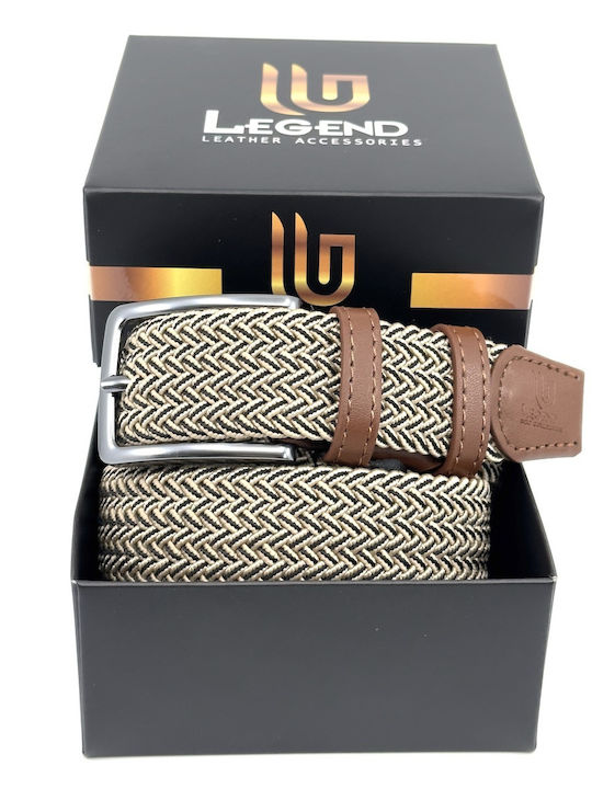 Elastic Men's Belt Leather Knitted Multicolored