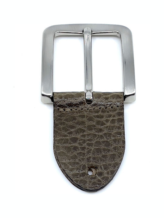 Wide Men's Belt Leather Khaki