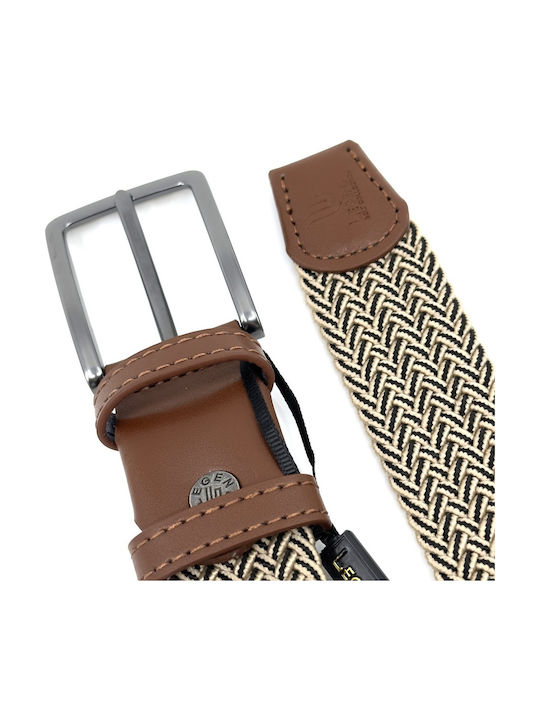 Elastic Men's Belt Leather Knitted Multicolored