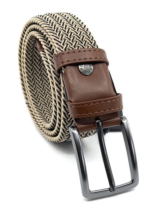 Elastic Men's Belt Leather Knitted Multicolored