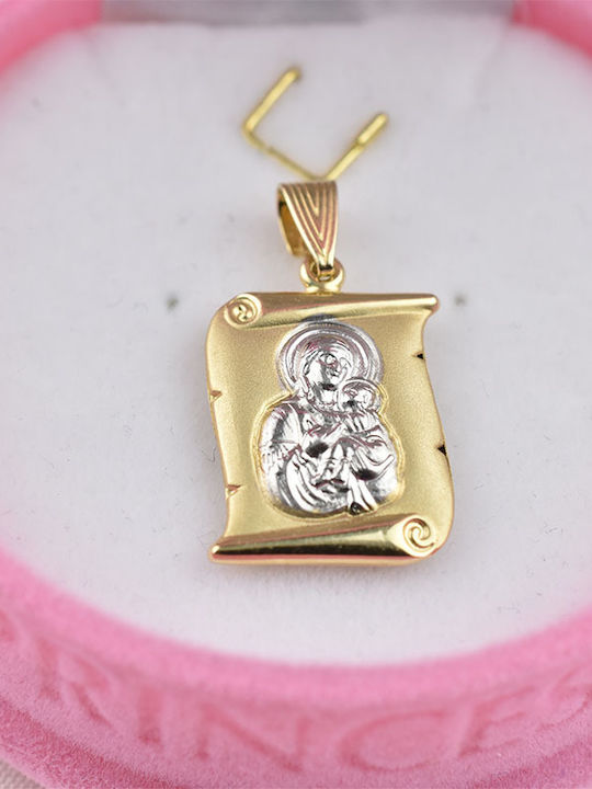 Goldjewels Charm Amulett Göttliche Mutter aus Gold 9 K