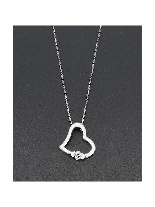 Necklace with design Heart from Silver