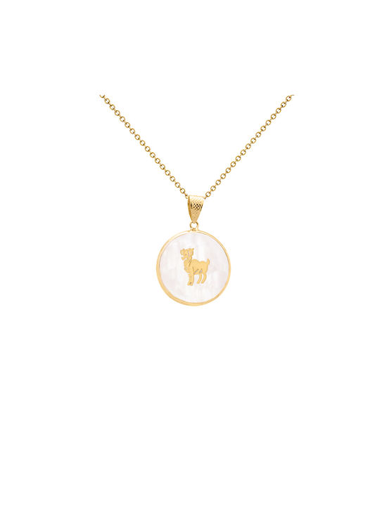 Mother Charm Zodiac Sign from Gold 14K with Pearls