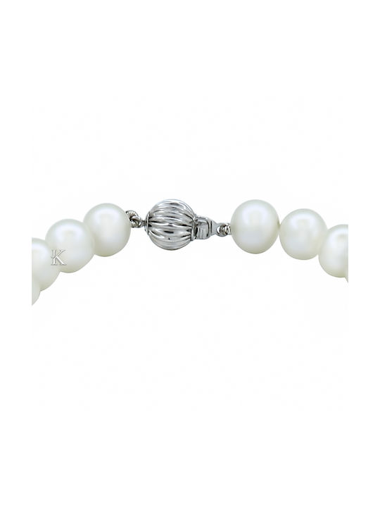 Necklace from White Gold 14K with Pearls