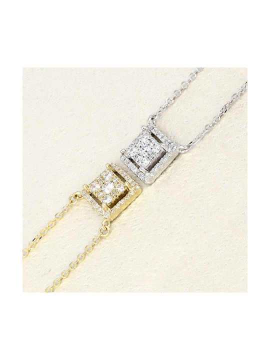 Halskette aus Weißgold 18k mit Diamant