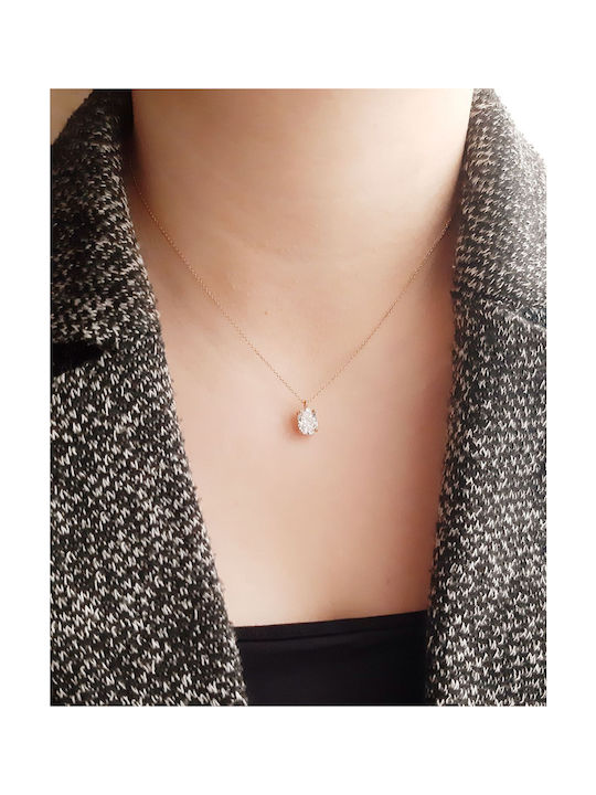 Necklace from Rose Gold 14K with Zircon