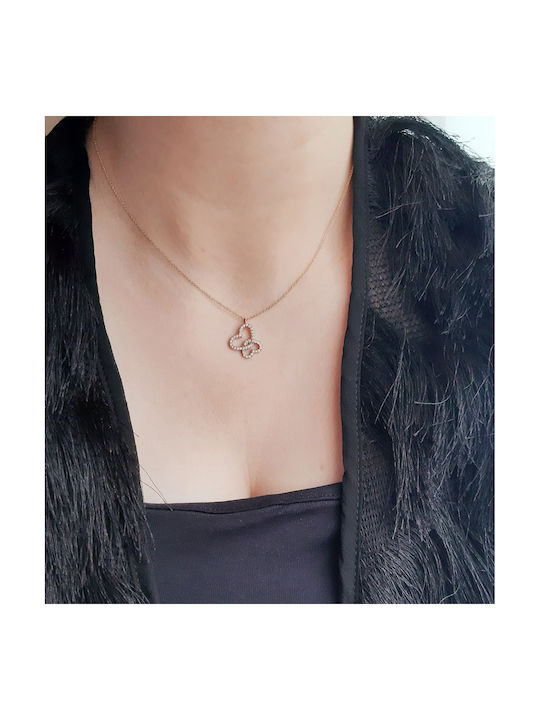 Necklace with design Heart from Rose Gold 14K