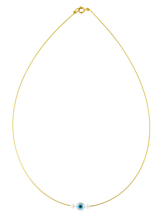 Margaritari Eye from Gold 14K with Pearls