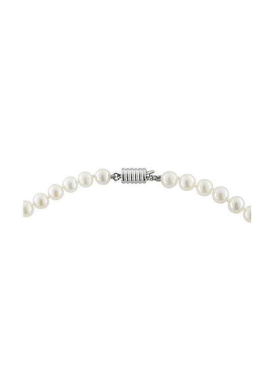 Necklace from White Gold 18k with Pearls