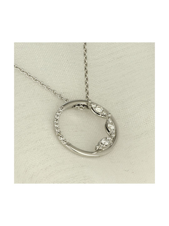 Necklace from White Gold 18k with Diamond