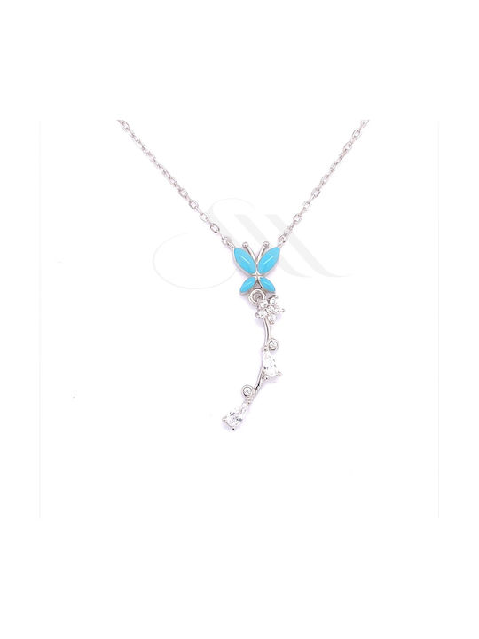 Majestic Necklace with design Butterfly from Silver