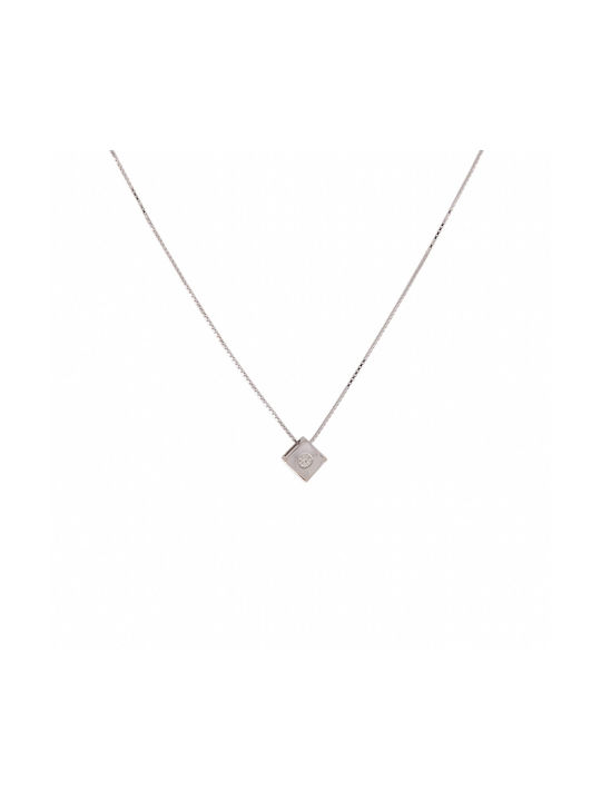 Papadopoulos Gold Necklace from White Gold 18k with Diamond