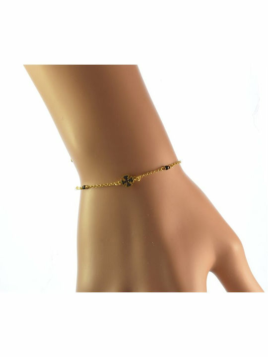 Paraxenies Bracelet Chain with Cross design made of Silver Gold Plated with Zircon