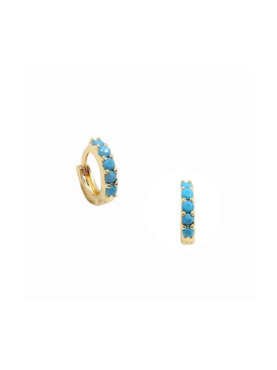 Earrings Hoops Gold Plated with Stones