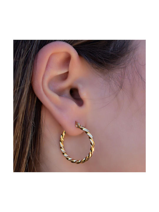 Earrings Hoops made of Steel Gold Plated