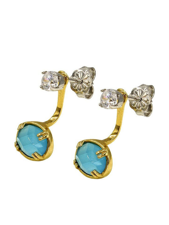 Roloi Kaliamanis Ohrringe aus Gold 14K mit Steinen Roloi Kaliamanis Ohrringe aus Gold 14K mit Steinen