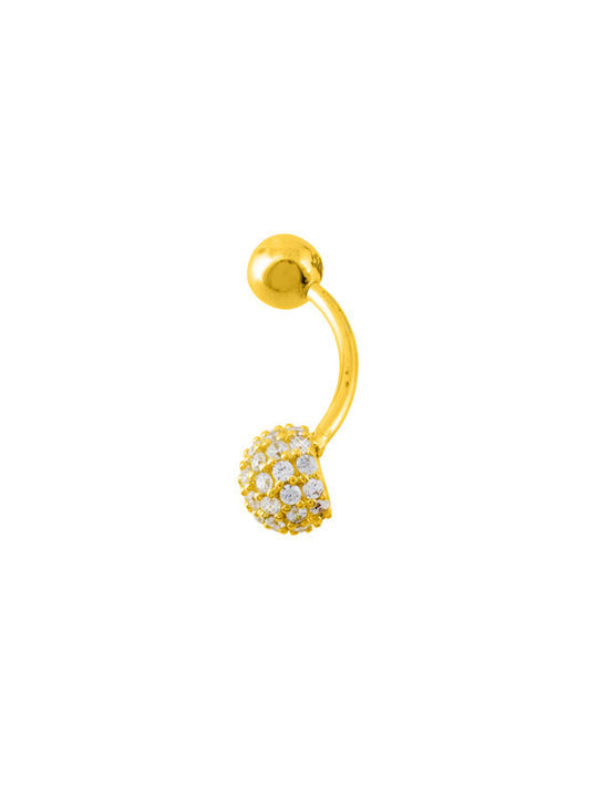 Single Earring Pendant made of Gold 14K with Stones