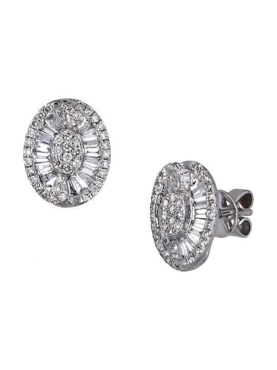 Earrings Rosette made of Platinum with Diamond