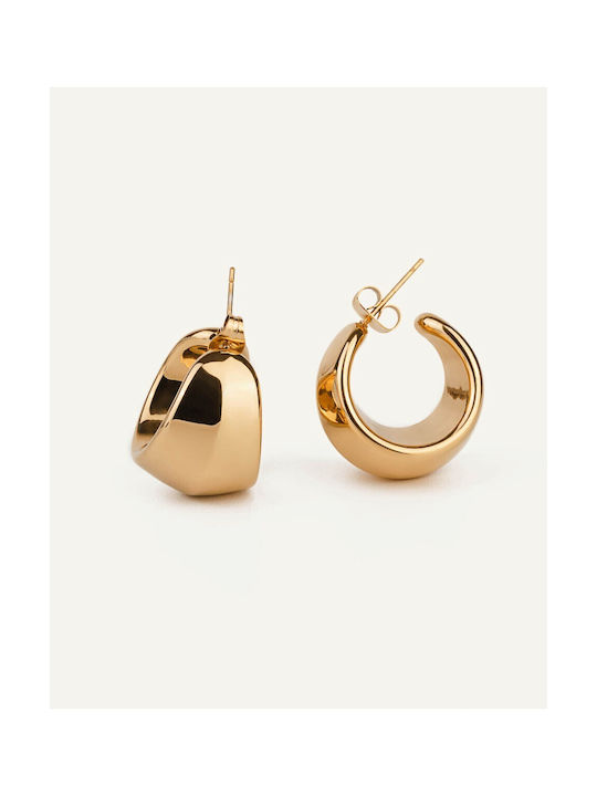 Set Earrings Hoops made of Steel Gold Plated