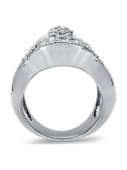 Ring with Diamond made of White gold 18K