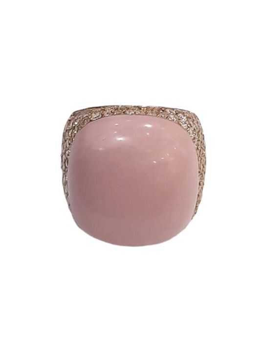 One Women's Gold Plated Silver Ring with Stone