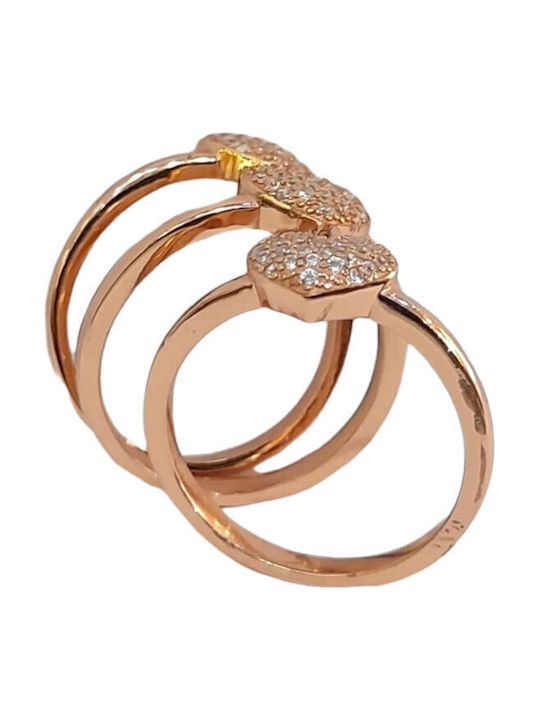 One Jewellery Γυναικείο Δαχτυλίδι από Ασήμι Επιχρυσωμένο