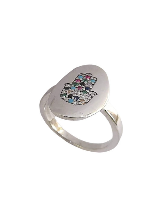 One Women's Ring with Stones from Silver