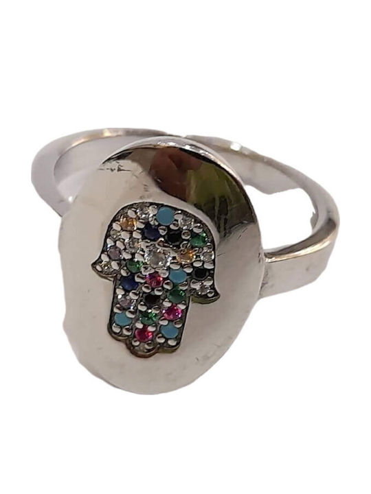 One Jewellery Γυναικείο Δαχτυλίδι με Πέτρες από Ασήμι