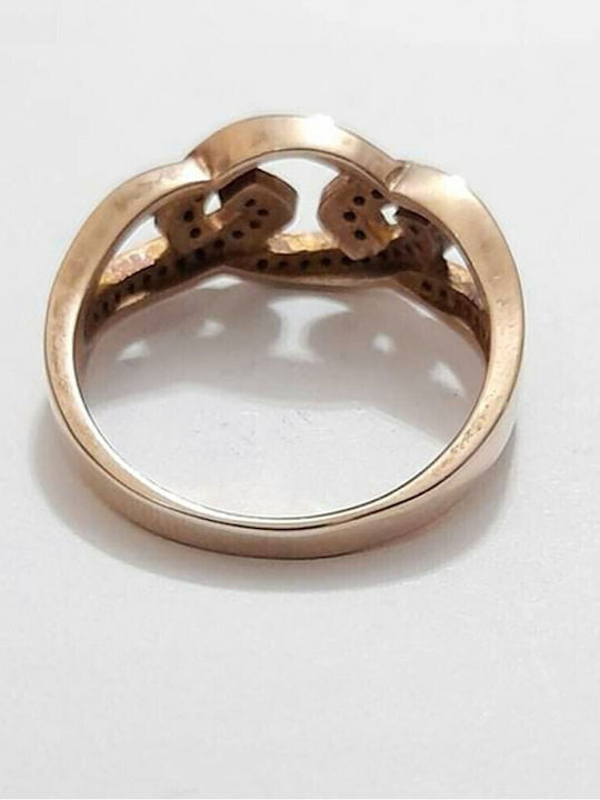 One Jewellery Γυναικείο Δαχτυλίδι με Ζιργκόν από Ασήμι Επιχρυσωμένο